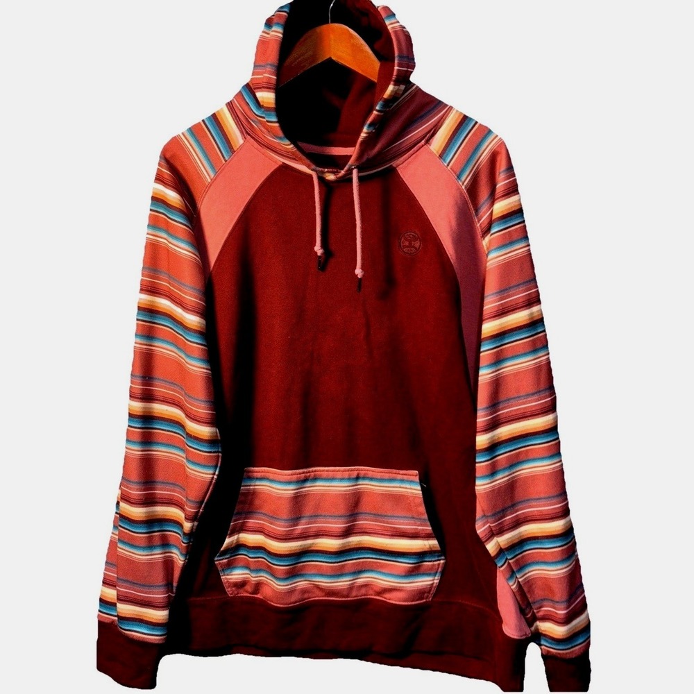 Hooey Womens Savannah‎ Hoodie Size XXL Serape Stripe Raglan Sweatshirt Western